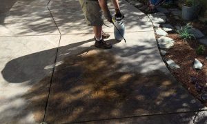 окраска бетона кислотным красителем, кислотная окраска бетона