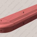 комплект форм ступени из бетона №2, пластиковые формы для изготовления ступени из бетона №2