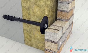 Полиамидный шуруп для газобетона - крепление теплоизоляции и гибкая связь