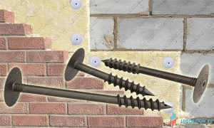 Шуруп крепления теплоизоляции к газобетону и гибкая связь