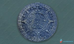 панно Календарь Майя черненная латунь из бетона купить в москве