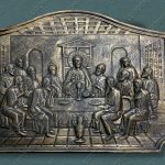 панно "Тайная вечеря" из бетона с имитацией черненной бронзы купить